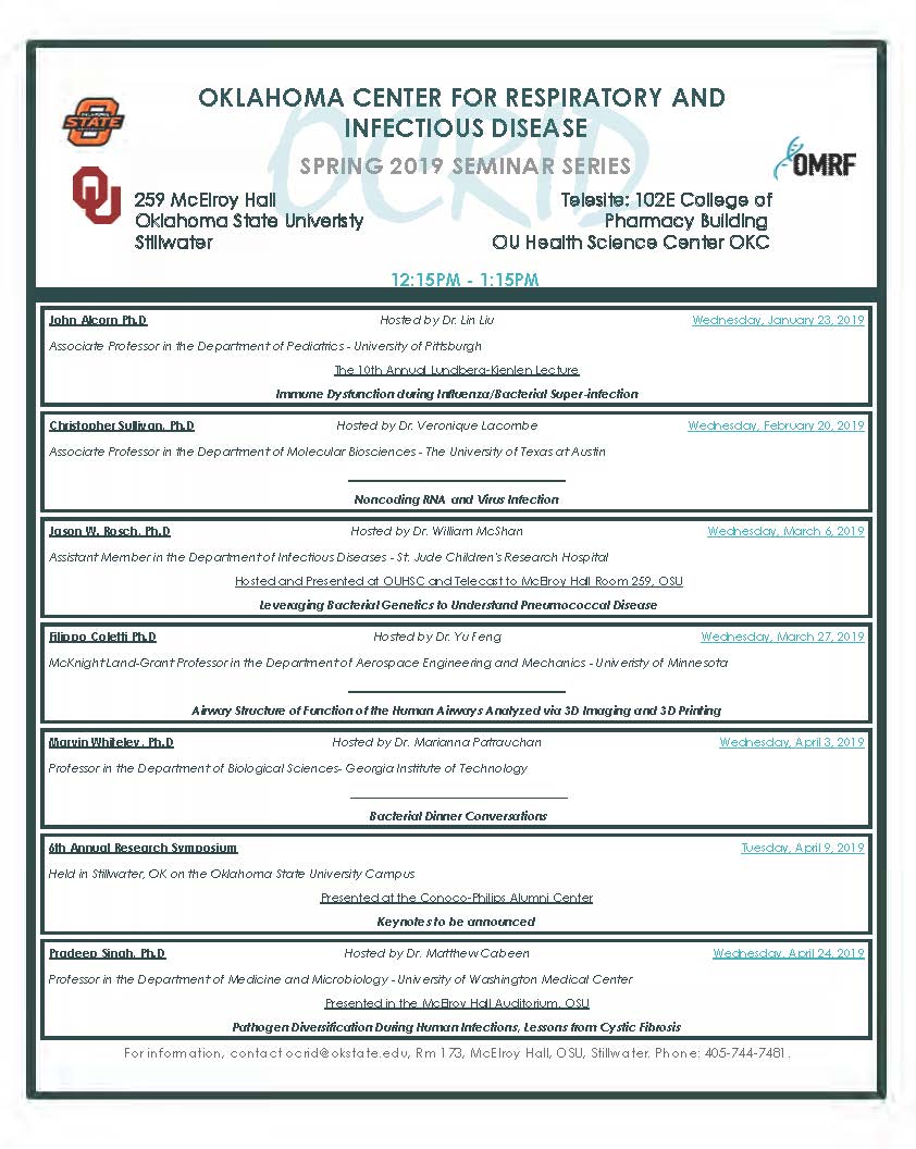 spring 19 seminar schedule